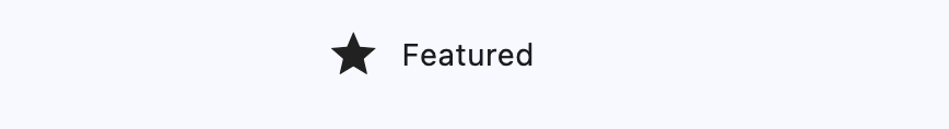 Row with a star icon and Featured text